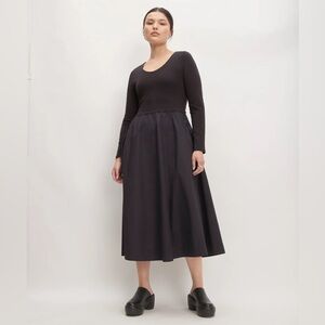 Everlane The Long-Sleeve Riviera Dress - Black Medium
